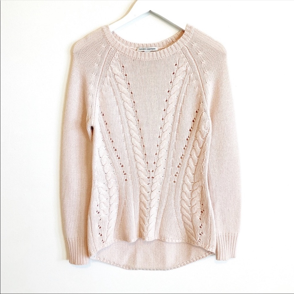 Autumn Cashmere High-Low Cable Knit Sweater
